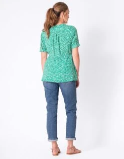 Seraphine Top Grossesse Imprimé Fleuri Avec Nœud – Vert -Seraphine Erika Green V3 05