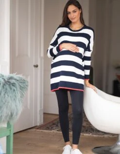 Seraphine Top De Grossesse Et D'allaitement à Rayures épaisses - Bleu Marine Et Blanc -Seraphine Ezra NavyStrp 03 V2