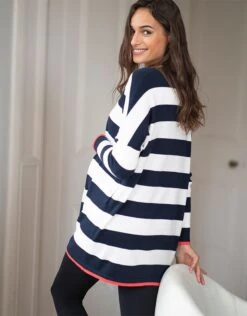 Seraphine Top De Grossesse Et D'allaitement à Rayures épaisses - Bleu Marine Et Blanc -Seraphine Ezra NavyStrp 06 V2