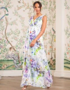 Seraphine Robe Longue Grossesse En Soie - Floral -Seraphine Felicity Long Floral 03 V3