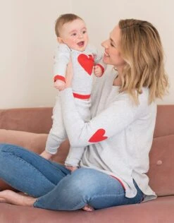 Seraphine Pulls Mama Et Mini En Coton – Motif Cœur Rouge
