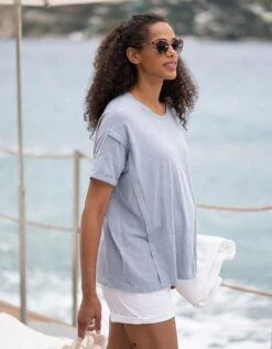 Seraphine T-shirt Ample De Grossesse à Allaitement Bleu Clair -Seraphine Fergie Blue 04 V1