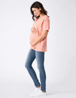 Seraphine T-shirt Ample De Grossesse à Allaitement Rose Clair -Seraphine Fergie Coral 03 V1