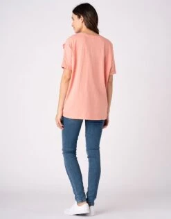Seraphine T-shirt Ample De Grossesse à Allaitement Rose Clair -Seraphine Fergie Coral 05 V1