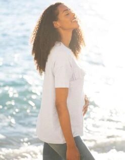 Seraphine T-shirt Grossesse à Allaitement Gris Chiné à Volants -Seraphine Finlay Grey 05