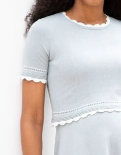 Seraphine Robe De Grossesse à Allaitement Vert Sauge Avec Bordure Festonnée -Seraphine Frieda Sage 04 V1