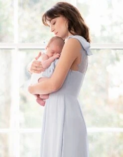 Seraphine Robe Grossesse Et Allaitement Col Cravate – Bleu Ciel -Seraphine Galina Sky 01 V2