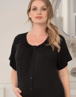 Seraphine Chemise De Nuit De Grossesse Boutonnée Curve – Lot De 2 -Seraphine Gemima 2Pack Black 04V1