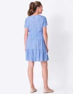 Seraphine Robe Grossesse Et Allaitement à Volants Imprimé Pois – Bleu -Seraphine Genevie Blue V2 06