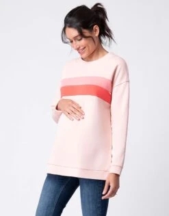 Seraphine Pull Grossesse Et Allaitement Dégradé Rose Color Block