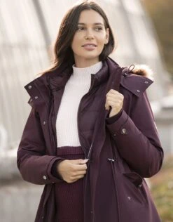 Seraphine Manteau Haut De Gamme 6 En 1 Avec Doublure En Duvet Amovible – Bordeaux -Seraphine Glenn Burgundy 05 V3