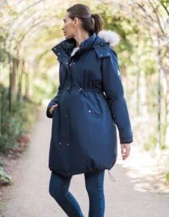 Seraphine Manteau Bleu Marine Haut De Gamme 6 En 1 Avec Doublure En Duvet Amovible -Seraphine Glenn Navy 04 V4