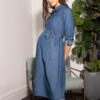 Seraphine Robe Chemise De Grossesse En Jean De Coton -Seraphine Glynda Blue 01 V3