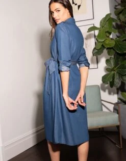 Seraphine Robe Chemise De Grossesse En Jean De Coton -Seraphine Glynda Blue 04 V3