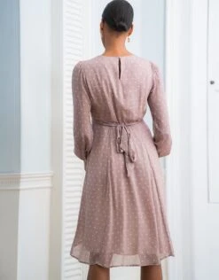 Seraphine Robe De Grossesse Et D'allaitement En Mousseline à Pois Taupe Et Blanc -Seraphine Gracelyn Taupe 08 V3