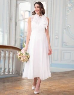 Seraphine Robe Grossesse Et Allaitement Col Cravate – Ivoire -Seraphine Greta Ivory 03 V2