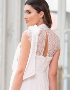 Seraphine Robe Grossesse Et Allaitement Col Cravate – Ivoire -Seraphine Greta Ivory 06 V2