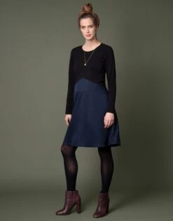 Seraphine Robe Grossesse Et Allaitement En Coton Et En Lyocell -Seraphine Hailey Navy 03 V3