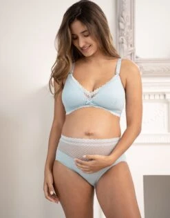 Seraphine Light Blue Lace Maternity & Nursing Bra -Seraphine Hallie Bra DckEgBlue 03 V4