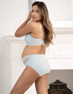 Seraphine Light Blue Lace Mid Bump Maternity Briefs -Seraphine Hallie Midbump DckEgBlue 05 V5