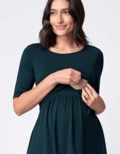 Seraphine Top Ajusté à Manches Courtes De Grossesse Et D'allaitement - Vert émeraude -Seraphine Hanna Emerald 07 V2