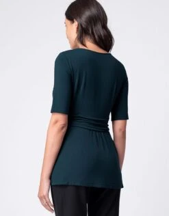 Seraphine Top Ajusté à Manches Courtes De Grossesse Et D'allaitement - Vert émeraude -Seraphine Hanna Emerald 08 V2