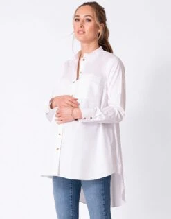 Seraphine Chemise Grossesse En Coton – Blanc -Seraphine Henrika White 03