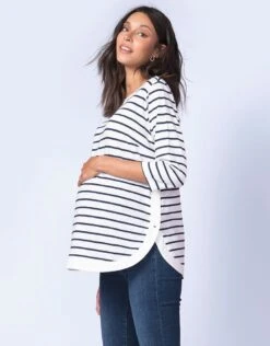 Seraphine Marinière Grossesse Et Allaitement En Coton -Seraphine Hettie NavyWhite 02 V4