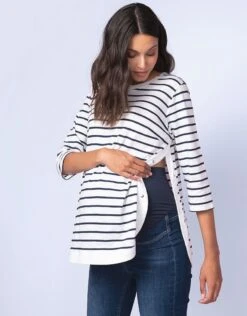 Seraphine Marinière Grossesse Et Allaitement En Coton -Seraphine Hettie NavyWhite 03 V4