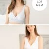 Seraphine Soutien-gorge De Nuit Grossesse Et Allaitement – Gris Et Blanc Lot De 2 -Seraphine Hortensia2Pack StripeWhite 01 FR V2