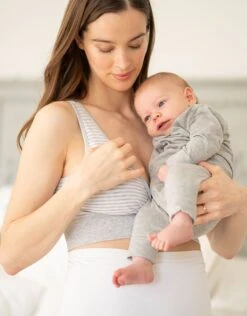 Seraphine Soutien-gorge De Nuit Grossesse Et Allaitement – Gris Et Blanc Lot De 2 -Seraphine Hortensia2Pack StripeWhite 04 V2