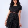Seraphine Robe Grossesse Et Allaitement à Pois Manches Courtes – Noir -Seraphine Inez Blk 01