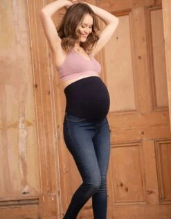 Seraphine Jean Grossesse Super Skinny Bandeau - Bleu Foncé -Seraphine Irving Indigo 03 V3