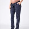 Seraphine Pantalon De Grossesse Chino En Mélange De Coton – Bleu Marine -Seraphine Isaac Navy V3 01