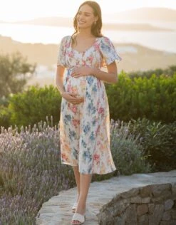 Seraphine Robe Grossesse Et Allaitement Rétro à Motif Floral -Seraphine Ivey Floral 08 V3