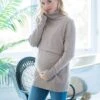 Seraphine Pull Grossesse Et Allaitement Coton – Gris Beige