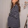 Seraphine Haut Grossesse Et Allaitement Décontracté – À Rayures -Seraphine Jasleen NavyEcru 01 V1