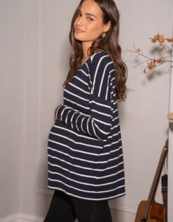 Seraphine Haut Grossesse Et Allaitement Décontracté – À Rayures