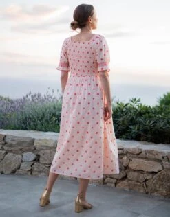 Seraphine Robe Grossesse Et Allaitement En Coton à Broderies Roses -Seraphine Jessa Rose 06 V2