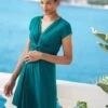 Seraphine Robe Grossesse Nouée - Bleu Vert -Seraphine JoleneSS Peacock 01 V3