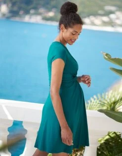 Seraphine Robe Grossesse Nouée - Bleu Vert -Seraphine JoleneSS Peacock 03 V3