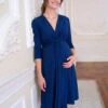 Seraphine Robe Grossesse Nouée Manches ¾ - Bleu Marine -Seraphine Jolene 34 darkblue 01 V5