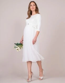Seraphine Robe Grossesse Jupe Plissée – Ivoire -Seraphine Josephina34 Ivory 03