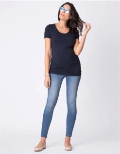 Seraphine Lot De 2 T-shirts Basiques Grossesse Et Allaitement – Gris/Bleu Marine -Seraphine Julianne SS NavyGrey 03 V3