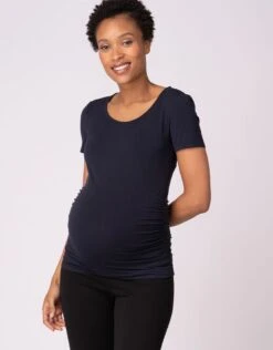 Seraphine Lot De 2 T-shirts Basiques Grossesse Et Allaitement – Gris/Bleu Marine -Seraphine Julianne SS NavyGrey 04 V3