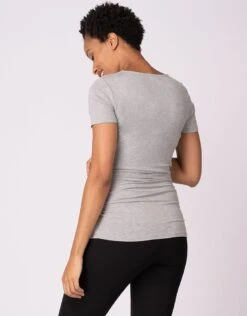 Seraphine Lot De 2 T-shirts Basiques Grossesse Et Allaitement – Gris/Bleu Marine -Seraphine Julianne SS NavyGrey 06 V3