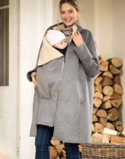 Seraphine Manteau Grossesse 6 En 1 Avec Gilet Polaire – Gris