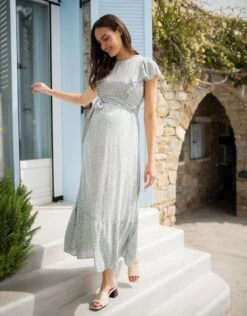 Seraphine Robe Midi Grossesse Et Allaitement – Sage -Seraphine Juniper Sage 06 V3