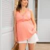 Seraphine Haut Grossesse Et Allaitement Brodée – Corail -Seraphine Karla Coral 01 V2