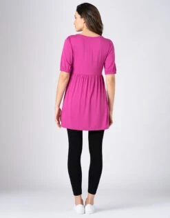 Seraphine Tunique Rose à Encolure En V De Grossesse à Allaitement -Seraphine Keira Fuchsia 03 V1